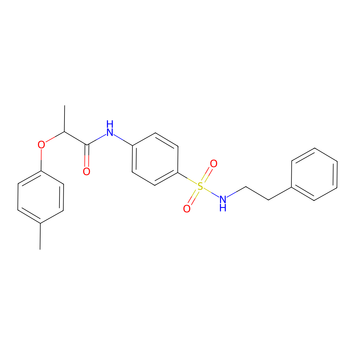 2-(4-methylphenoxy)-N-{4-[(2-phenylethyl)sulfamoyl]phenyl}propanamide molecular structure, CAS 817632-97-6