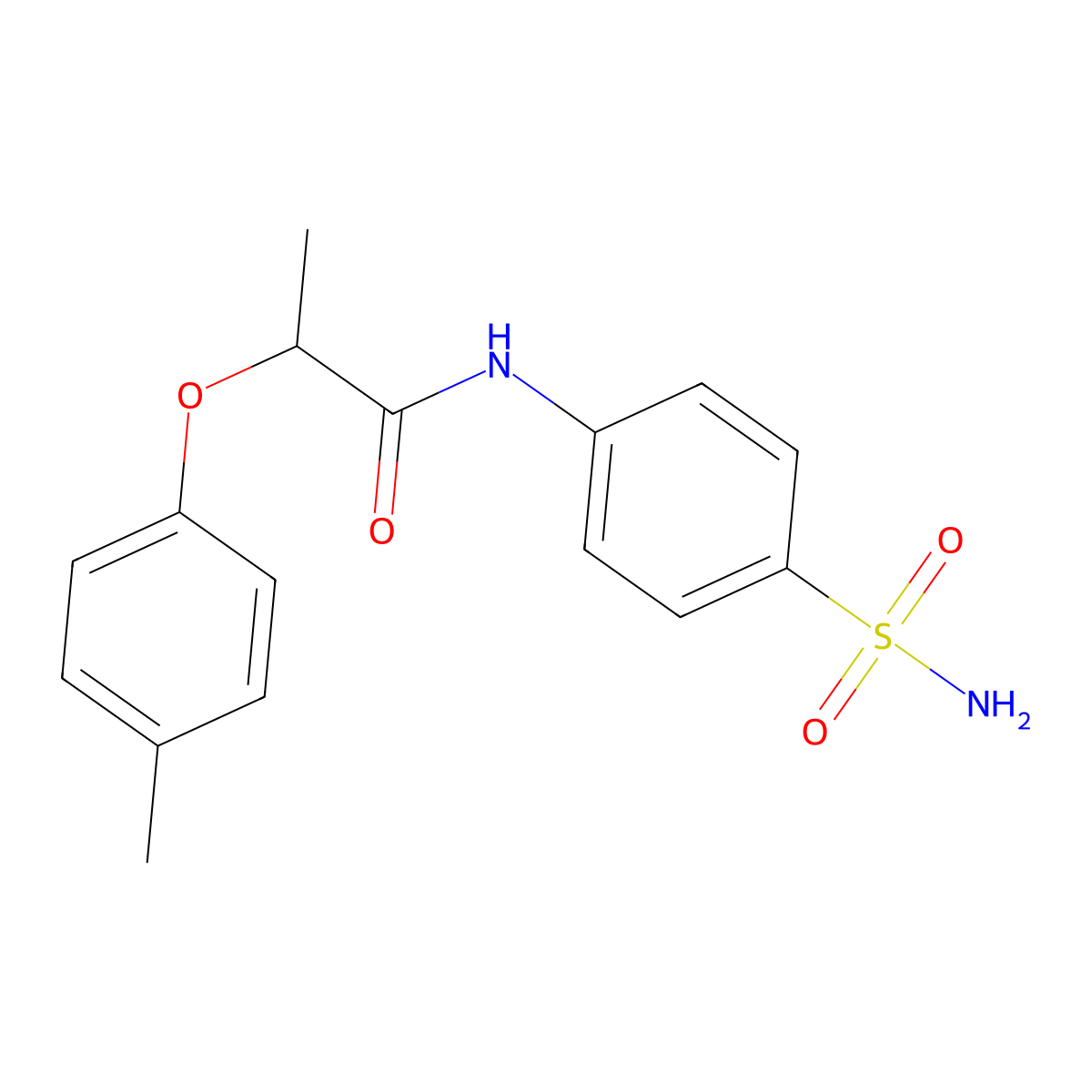 2-(4-methylphenoxy)-N-(4-sulfamoylphenyl)propanamide molecular structure, CAS 817633-09-3