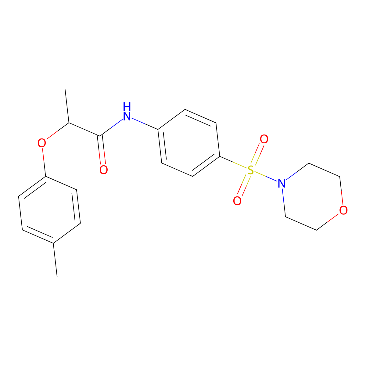 2-(4-methylphenoxy)-N-[4-(4-morpholinylsulfonyl)phenyl]propanamide molecular structure, CAS 817633-34-4