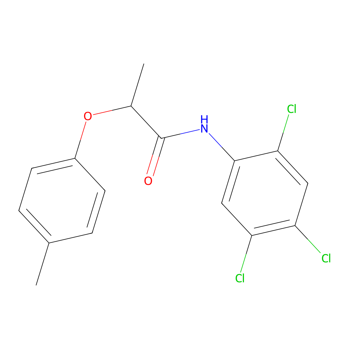 2-(4-methylphenoxy)-N-(2,4,5-trichlorophenyl)propanamide molecular structure, CAS 817633-36-6