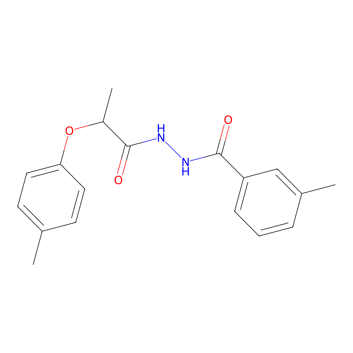 3-methyl-N'-[2-(4-methylphenoxy)propanoyl]benzohydrazide molecular structure, CAS 817633-68-4