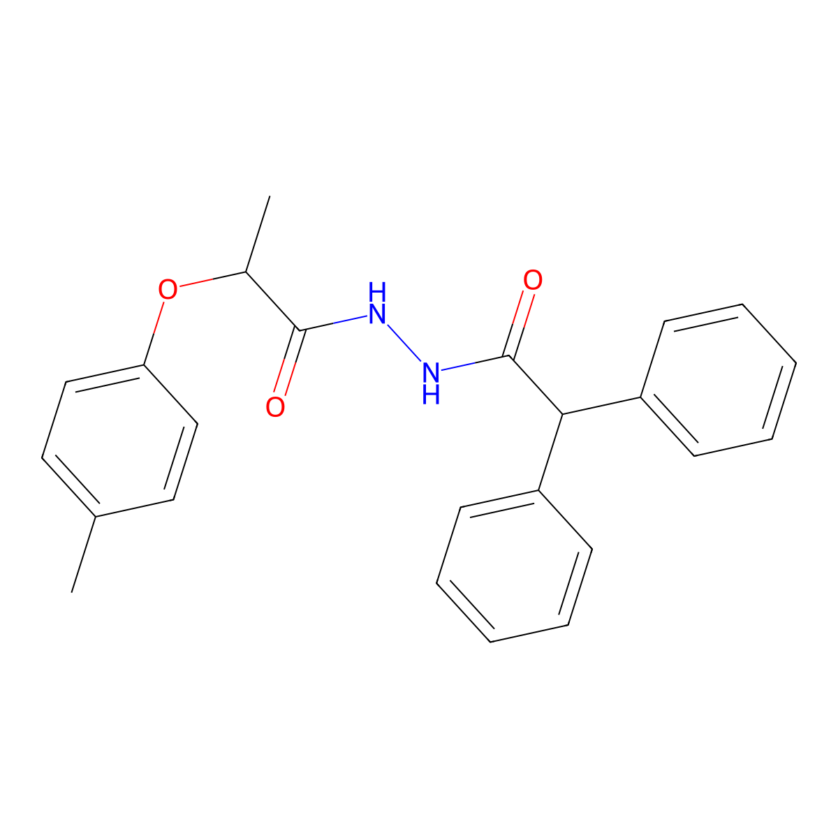 N'-(2,2-diphenylacetyl)-2-(4-methylphenoxy)propanehydrazide molecular structure, CAS 817633-86-6