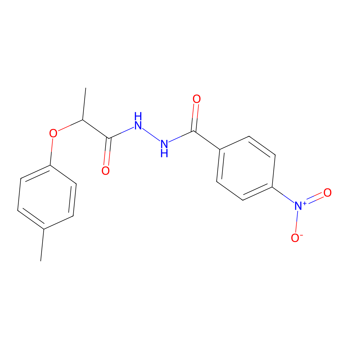N'-[2-(4-methylphenoxy)propanoyl]-4-nitrobenzohydrazide molecular structure, CAS 817634-00-7