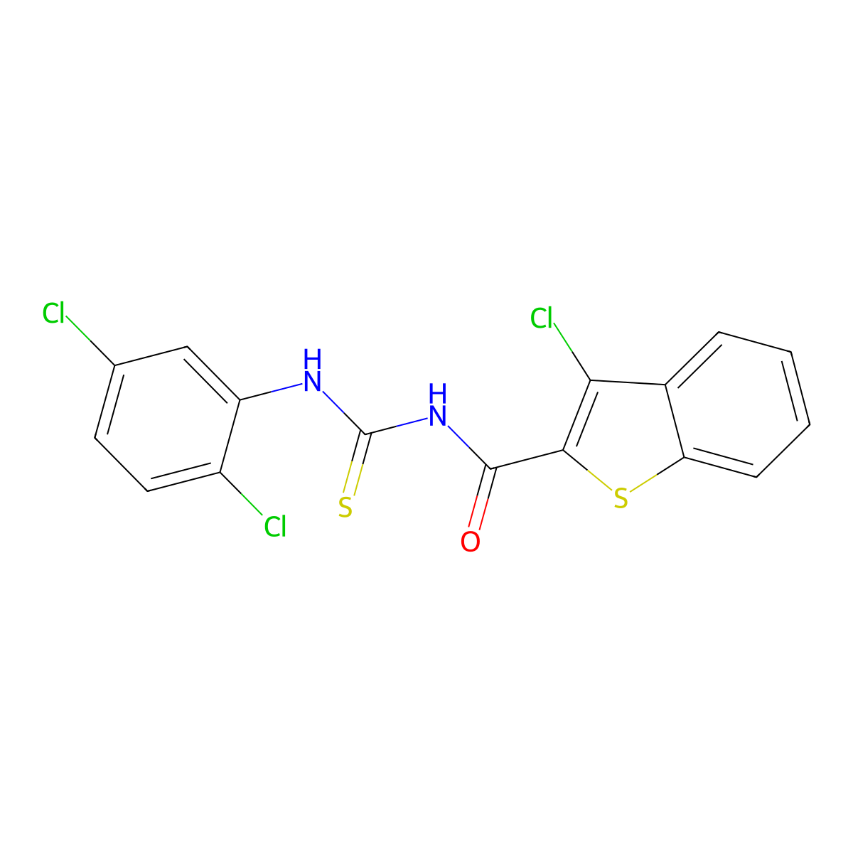 3-chloro-N-[(2,5-dichlorophenyl)carbamothioyl]-1-benzothiophene-2-carboxamide molecular structure, CAS 817634-65-4