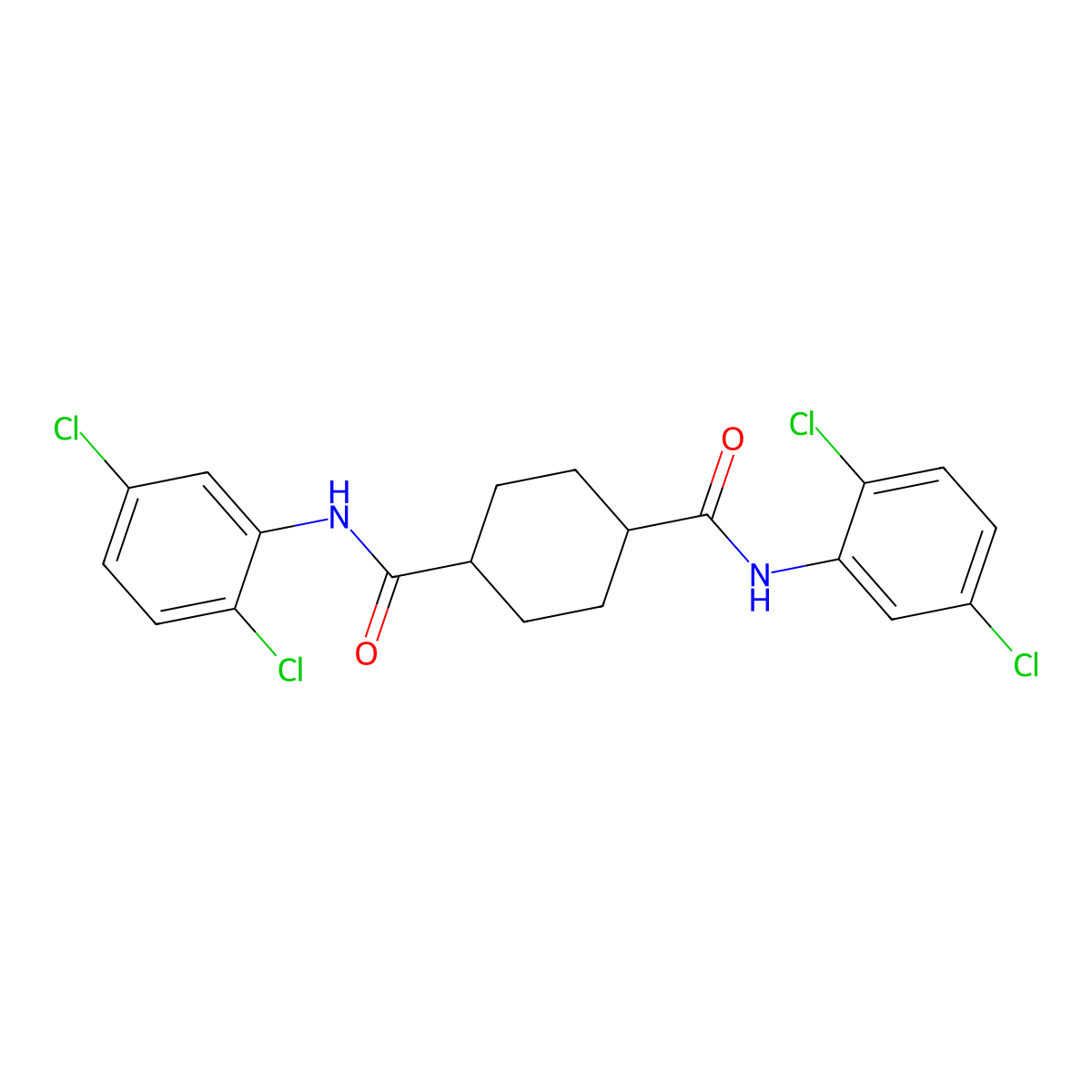 N,N'-bis(2,5-dichlorophenyl)cyclohexane-1,4-dicarboxamide molecular structure, CAS 817635-06-6