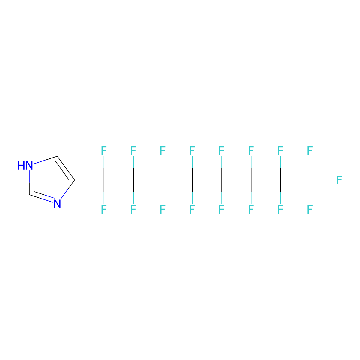 Imidazole, 4-heptadecafluorooctyl- molecular structure, CAS 81769-56-4