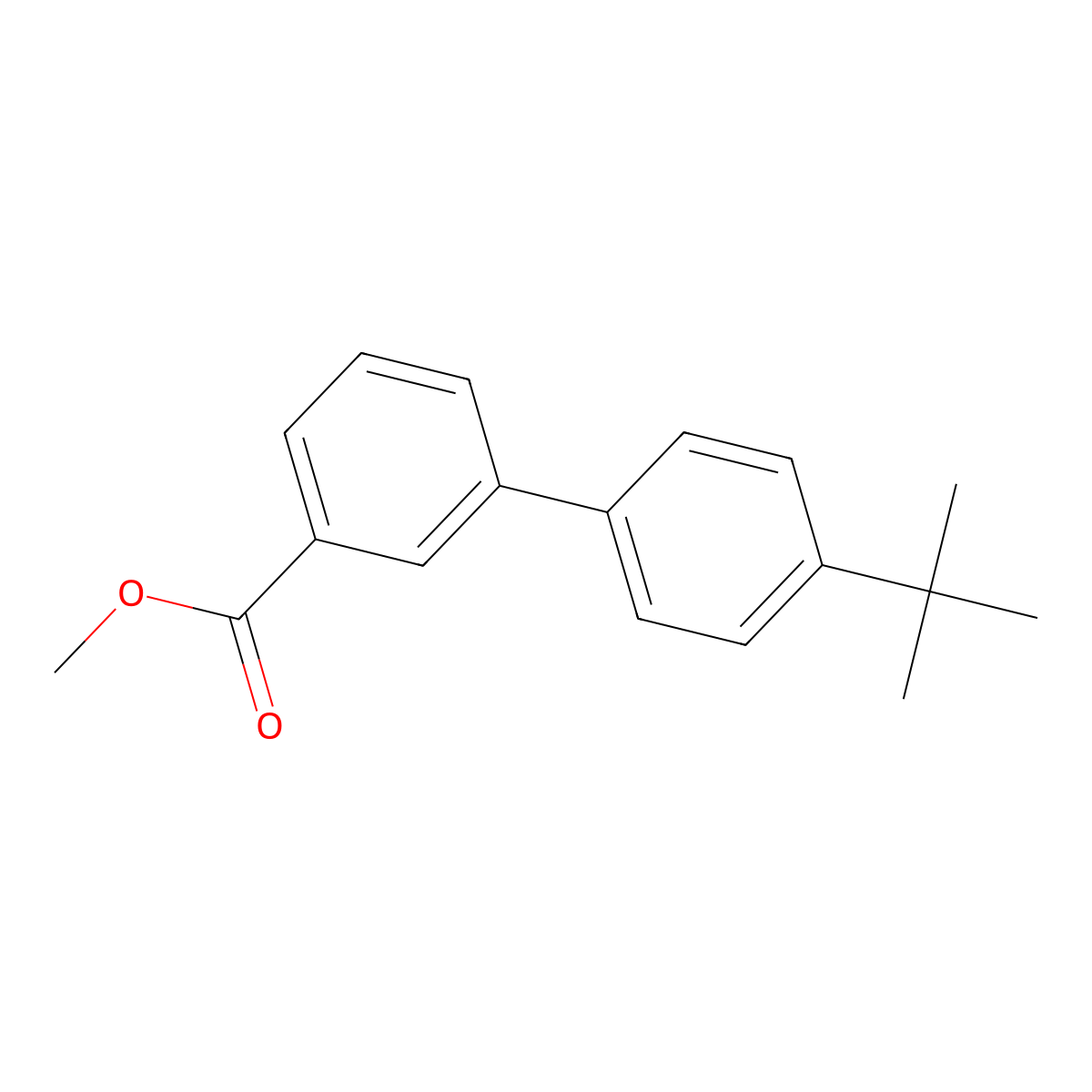 Methyl 4'-(1,1-dimethylethyl)[1,1'-biphenyl]-3-carboxylate molecular structure, CAS 81770-20-9