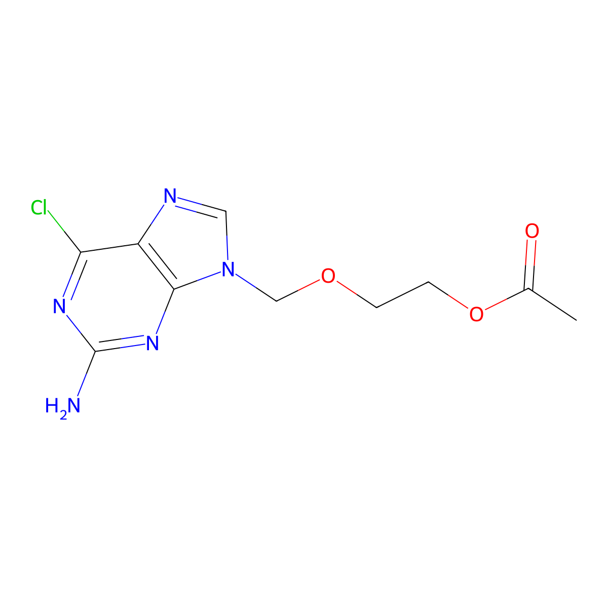 9-((2-Acetoxyethoxy)methyl)-2-amino-6-chloropurine molecular structure, CAS 81777-48-2