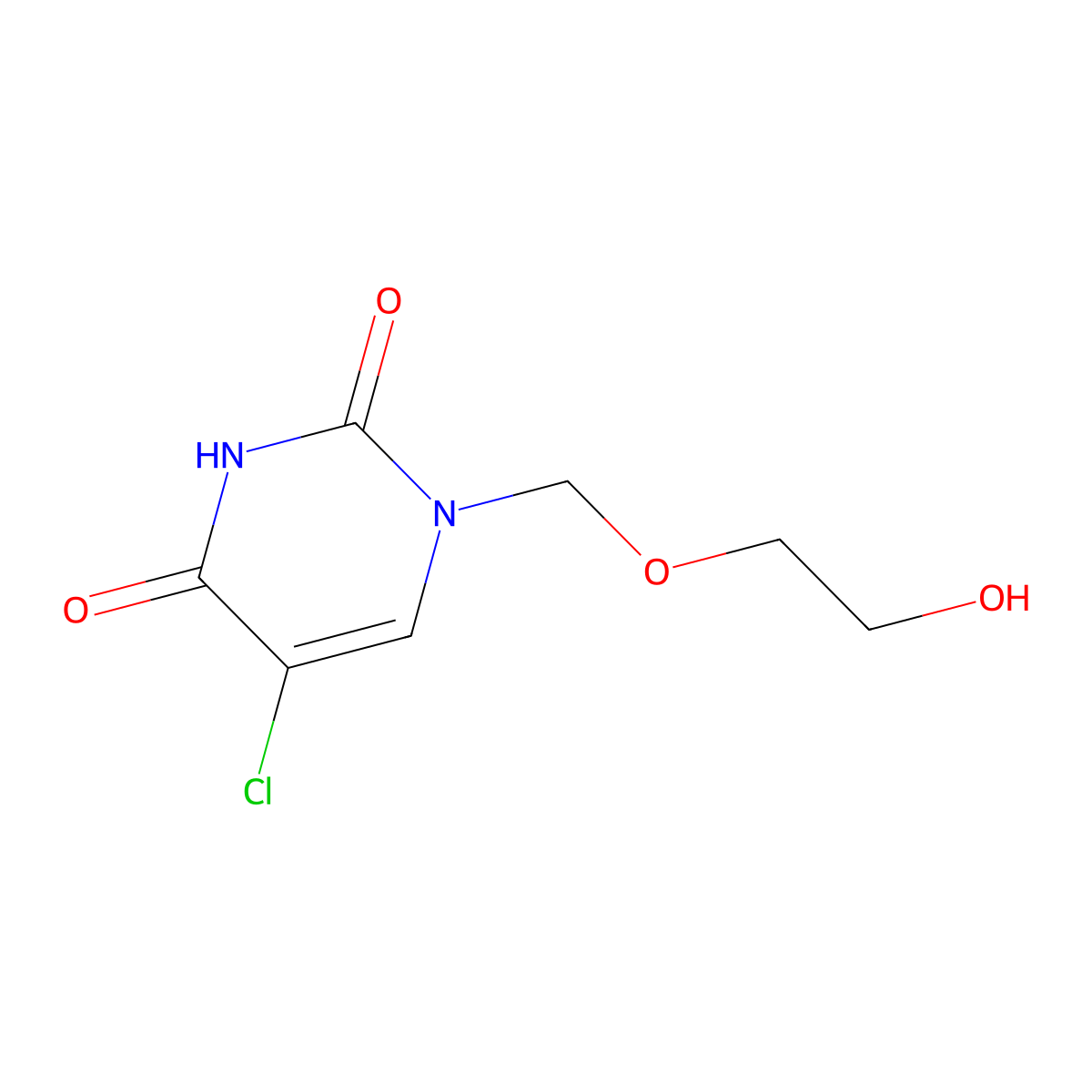 1-((2-Hydroxyethoxy)methyl)-5-chlorouracil molecular structure, CAS 81777-50-6