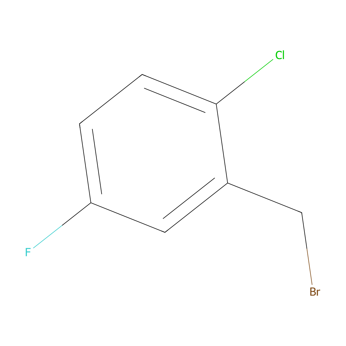 2-Chloro-5-fluorobenzyl bromide molecular structure, CAS 81778-09-8