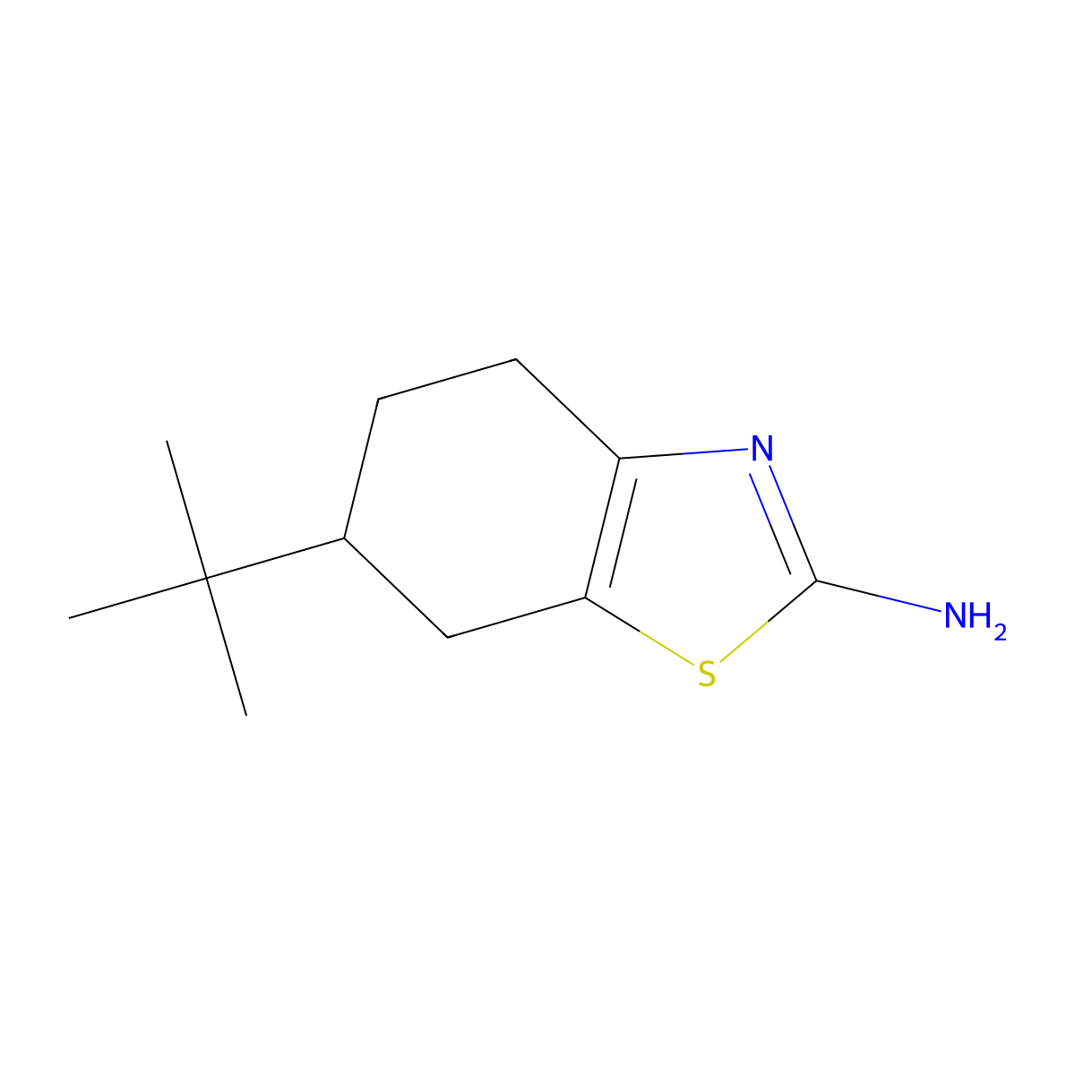 6-Tert-butyl-4,5,6,7-tetrahydro-1,3-benzothiazol-2-amine molecular structure, CAS 81779-11-5