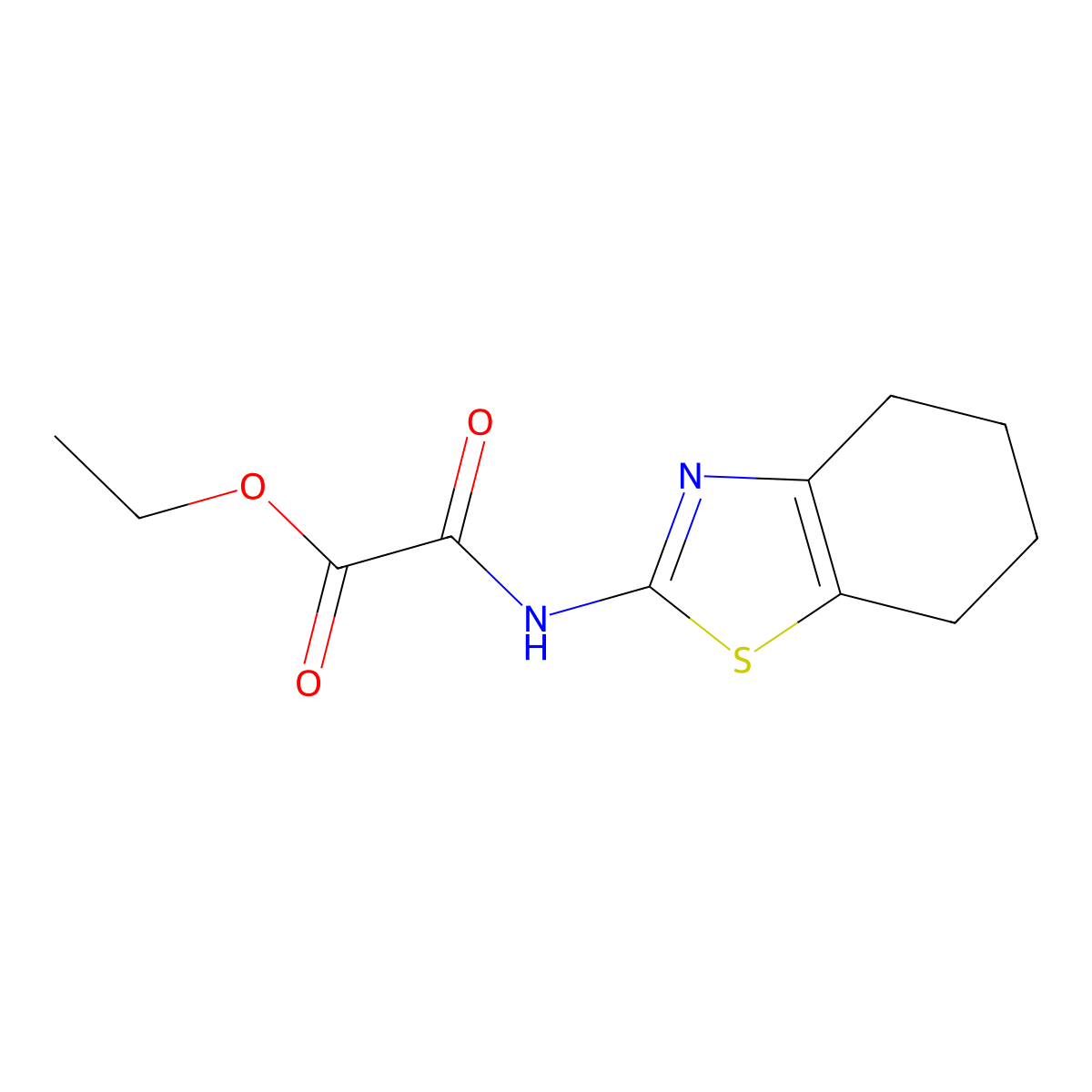 ethyl (N-(4,5,6,7-tetrahydrobenzothiazol-2-yl)carbamoyl)formate molecular structure, CAS 81779-13-7