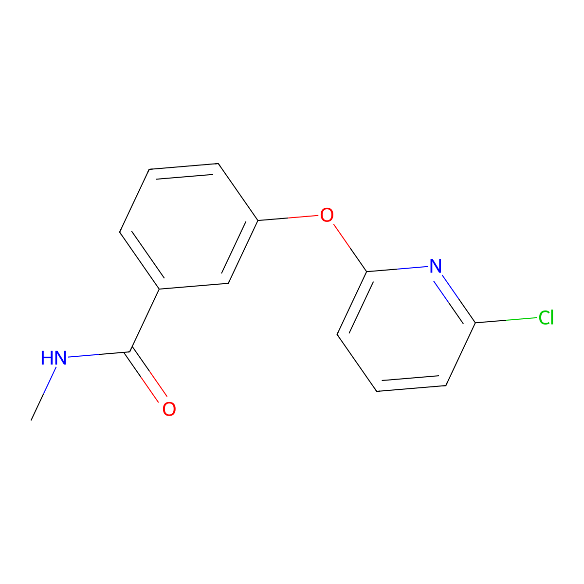 3-[(6-chloro-2-pyridinyl)oxy]-N-methylbenzenecarboxamide molecular structure, CAS 81784-59-0