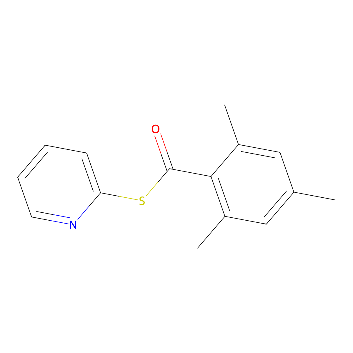 S-Pyridin-2-yl 2,4,6-trimethylbenzene-1-carbothioate molecular structure, CAS 81787-27-1