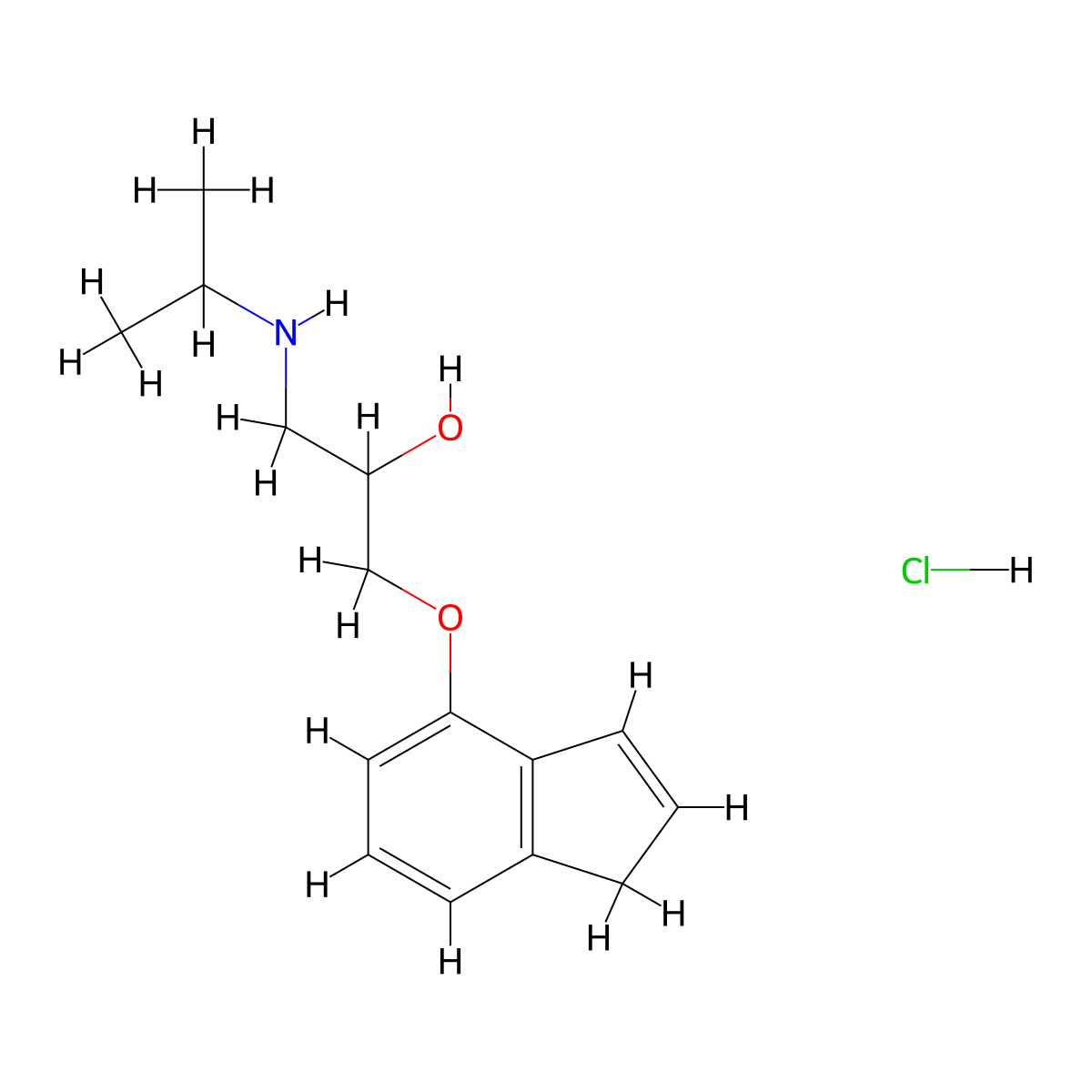 4-(2-Hydroxy-3-isopropylaminopropoxy)indene hydrochloride molecular structure, CAS 81789-85-7