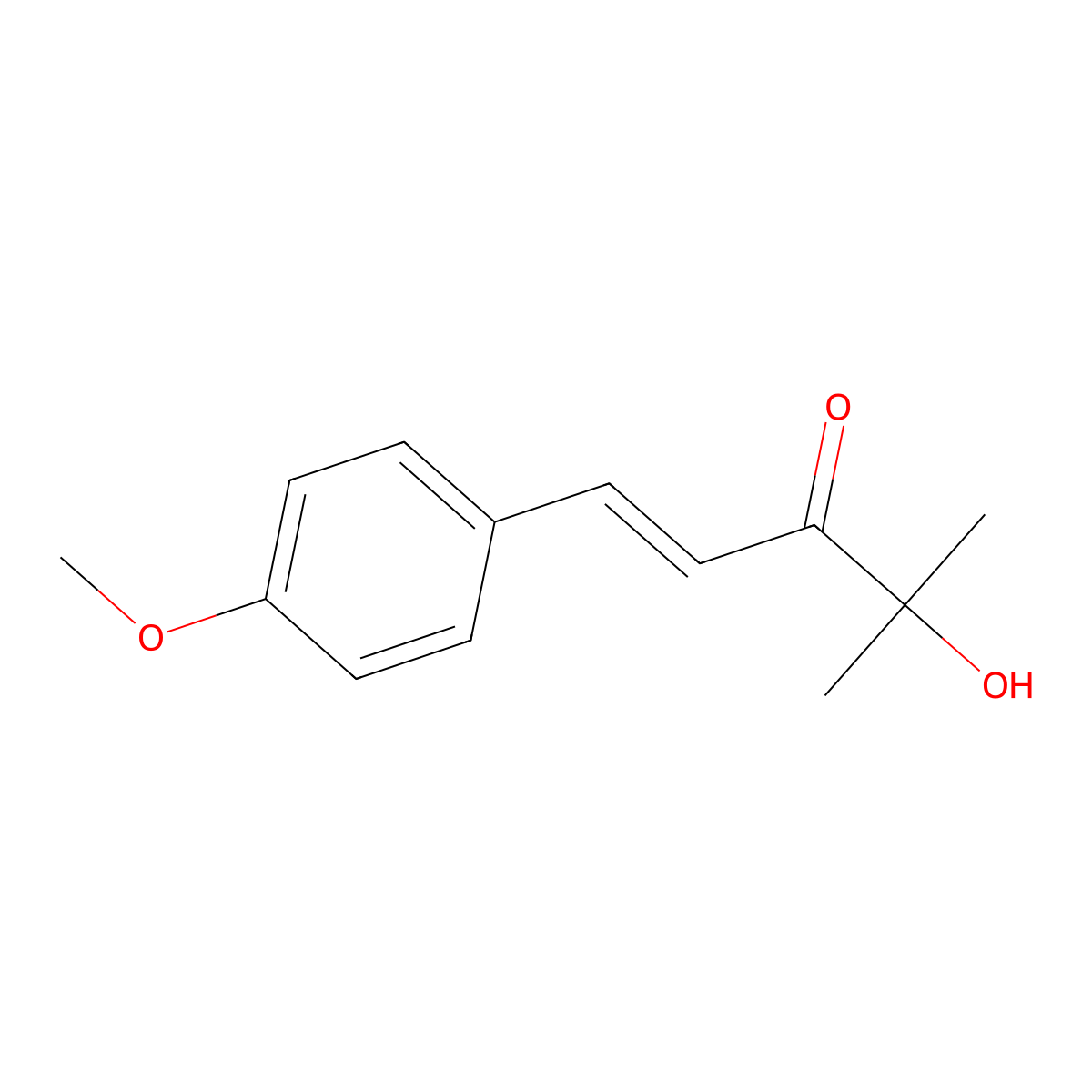 (E)-4-hydroxy-1-(4-methoxyphenyl)-4-methylpent-1-en-3-one molecular structure, CAS 81791-30-2
