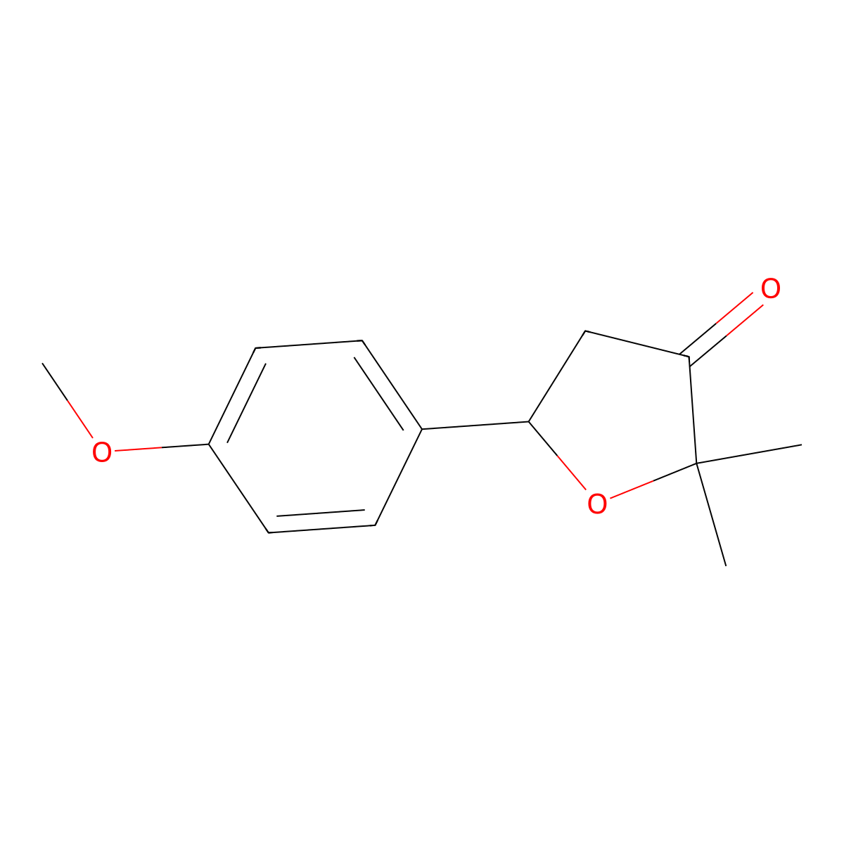 5-(4-methoxyphenyl)-2,2-dimethyldihydrofuran-3(2H)-one molecular structure, CAS 81791-31-3