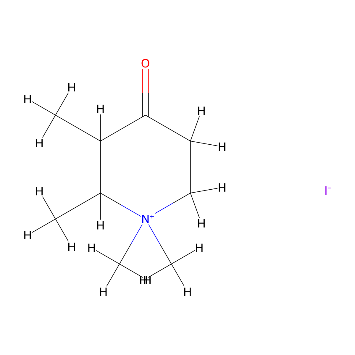 1,1,2,3-Tetramethyl-4-oxopiperidinium molecular structure, CAS 81791-33-5