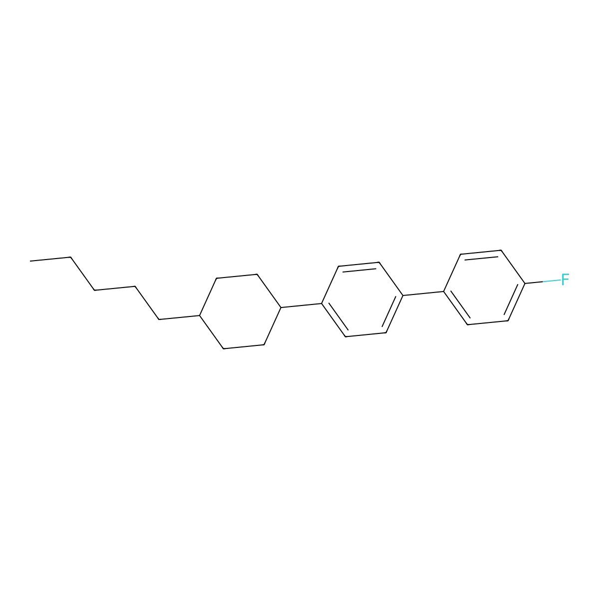 4'-Fluoro-4-(4-pentyl-cyclohexyl)-biphenyl molecular structure, CAS 81793-59-1