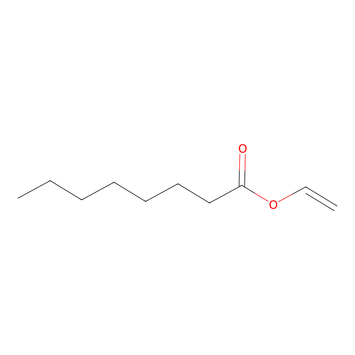 Vinyl octanoate molecular structure, CAS 818-44-0