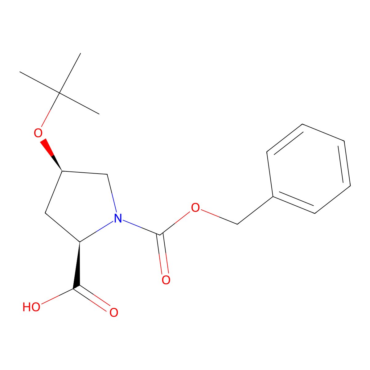 (2R,4R)-1-[(benzyloxy)carbonyl]-4-(tert-butoxy)pyrrolidine-2-carboxylic acid molecular structure, CAS 81806-50-0