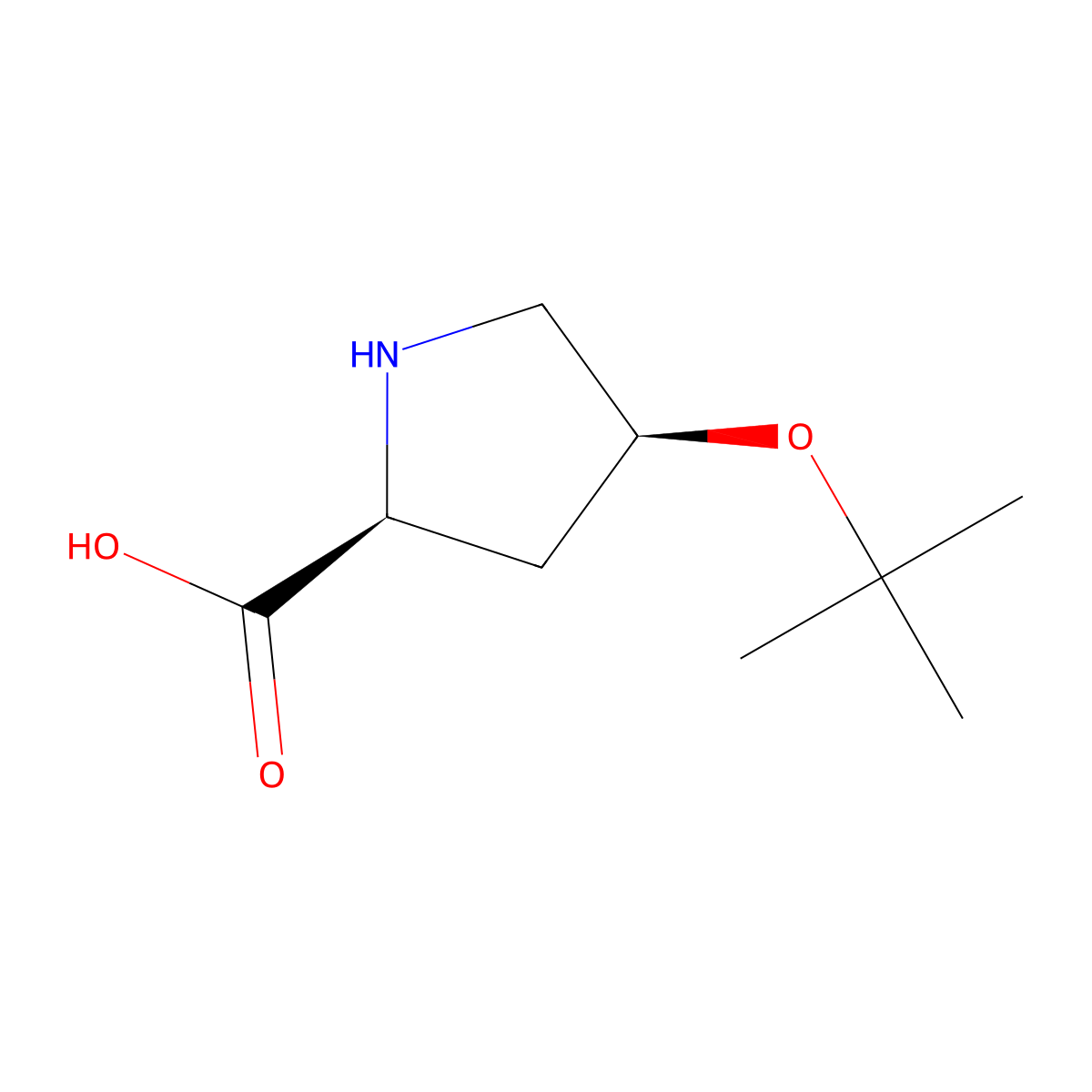 (2S,4S)-4-(tert-butoxy)pyrrolidine-2-carboxylic acid molecular structure, CAS 81806-53-3