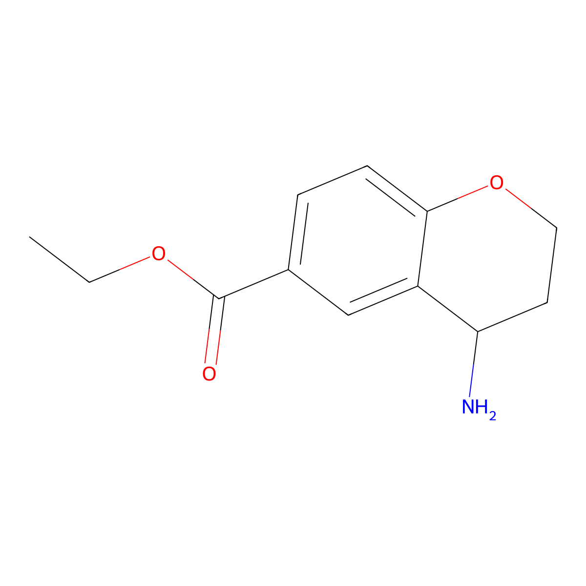 ethyl 4-amino-3,4-dihydro-2H-1-benzopyran-6-carboxylate molecular structure, CAS 81816-58-2