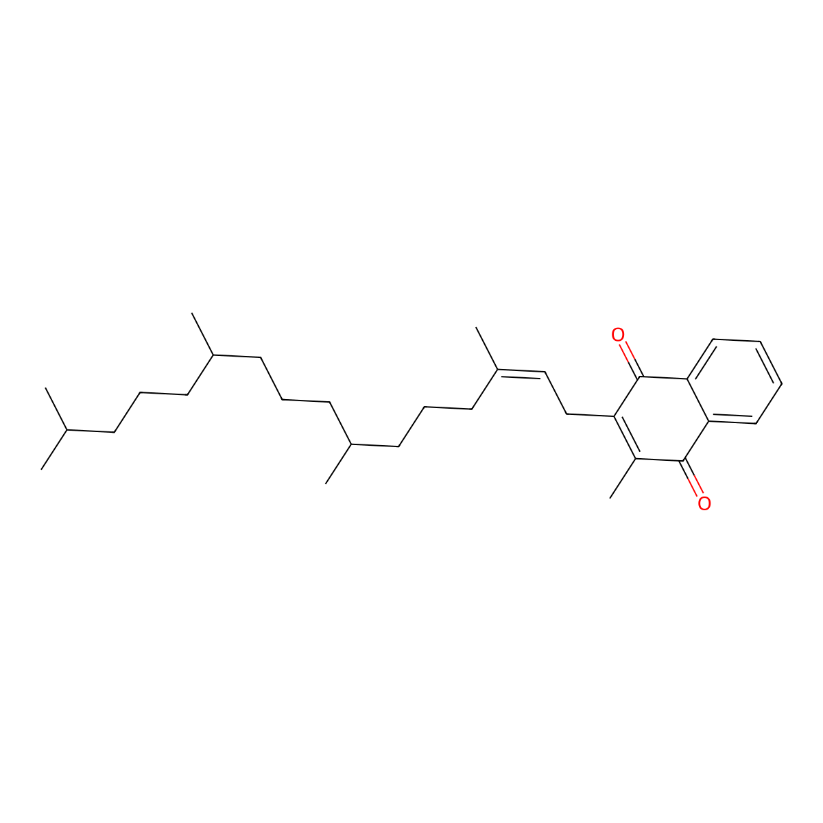 2-Methyl-3-(3,7,11,15-tetramethyl-2-hexadecen-1-yl)-1,4-naphthoquinone molecular structure, CAS 81818-54-4