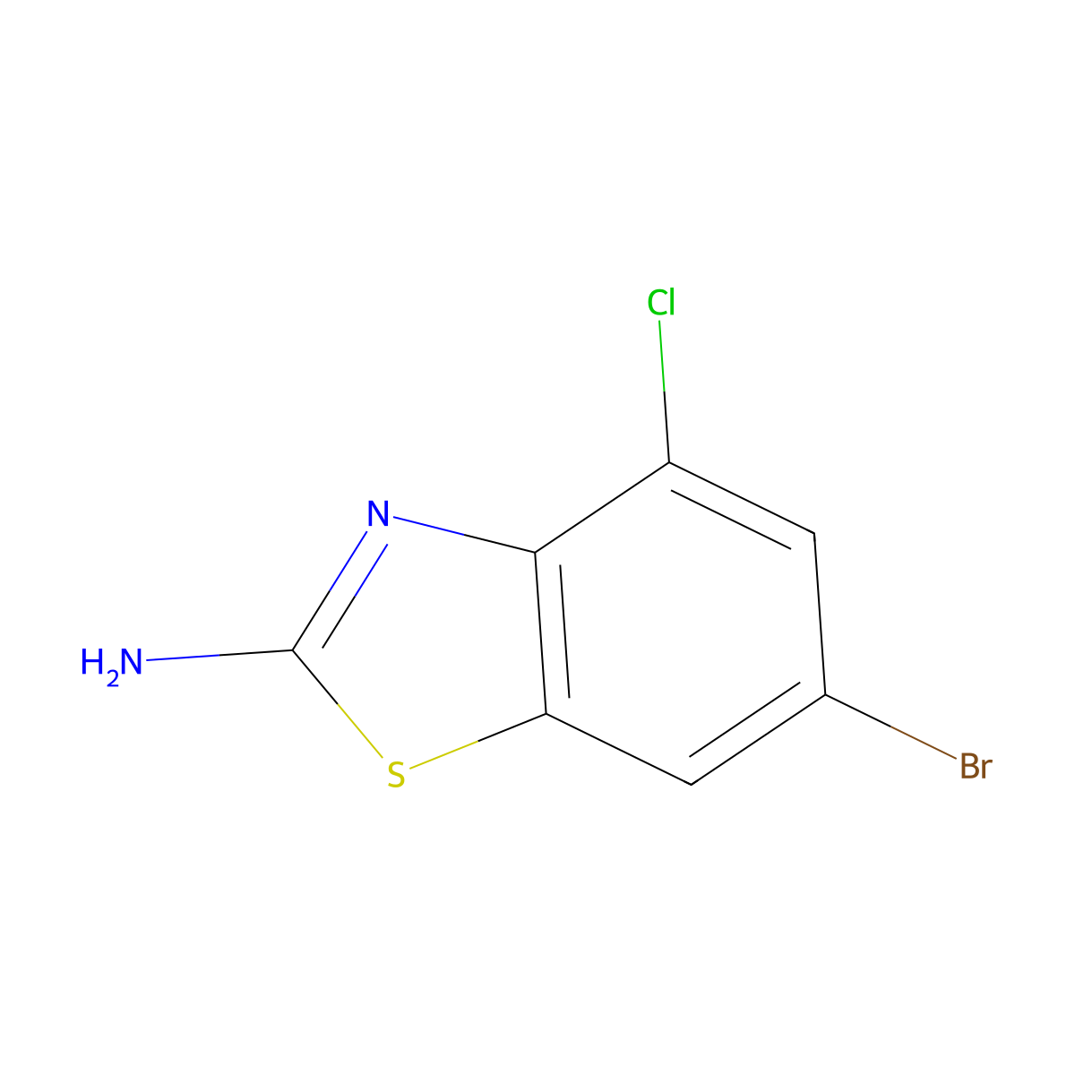 6-Bromo-4-chloro-1,3-benzothiazol-2-amine molecular structure, CAS 81822-77-7