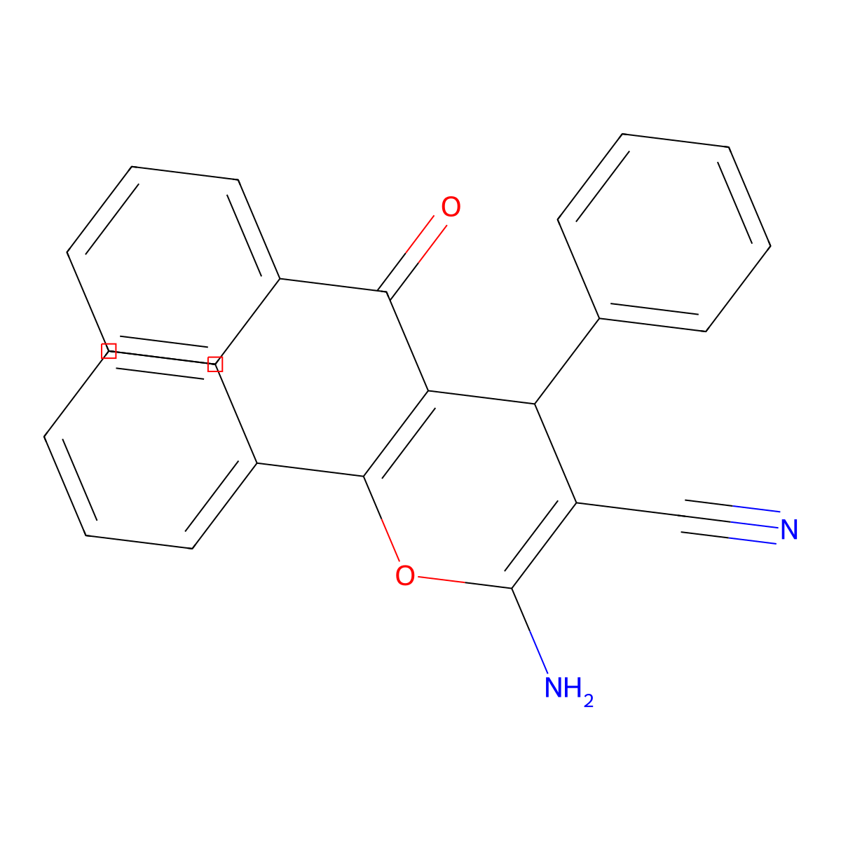 2-amino-5-benzoyl-4,6-diphenyl-4H-pyran-3-carbonitrile molecular structure, CAS 81829-58-5