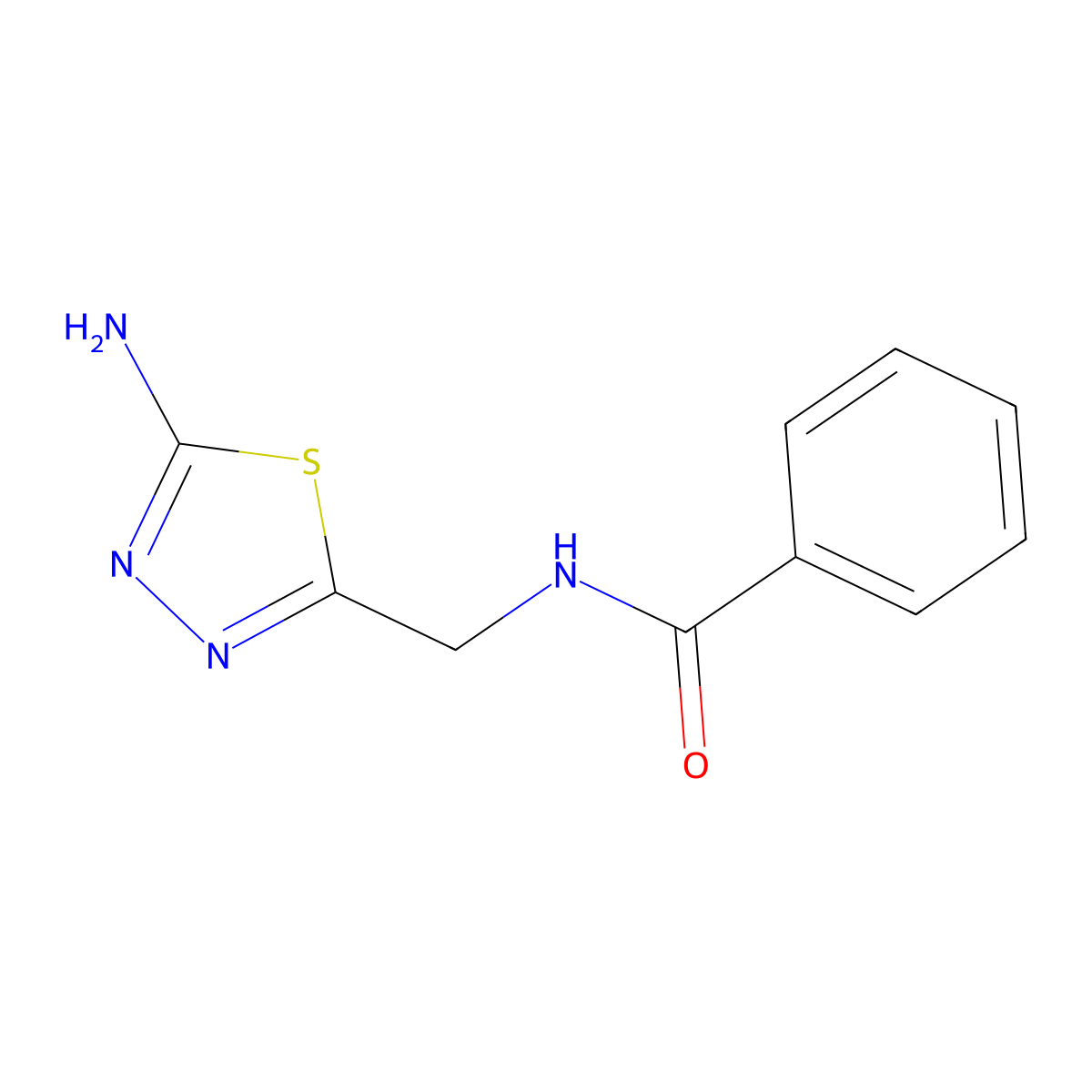 N-[(5-amino-1,3,4-thiadiazol-2-yl)methyl]benzamide molecular structure, CAS 81837-98-1