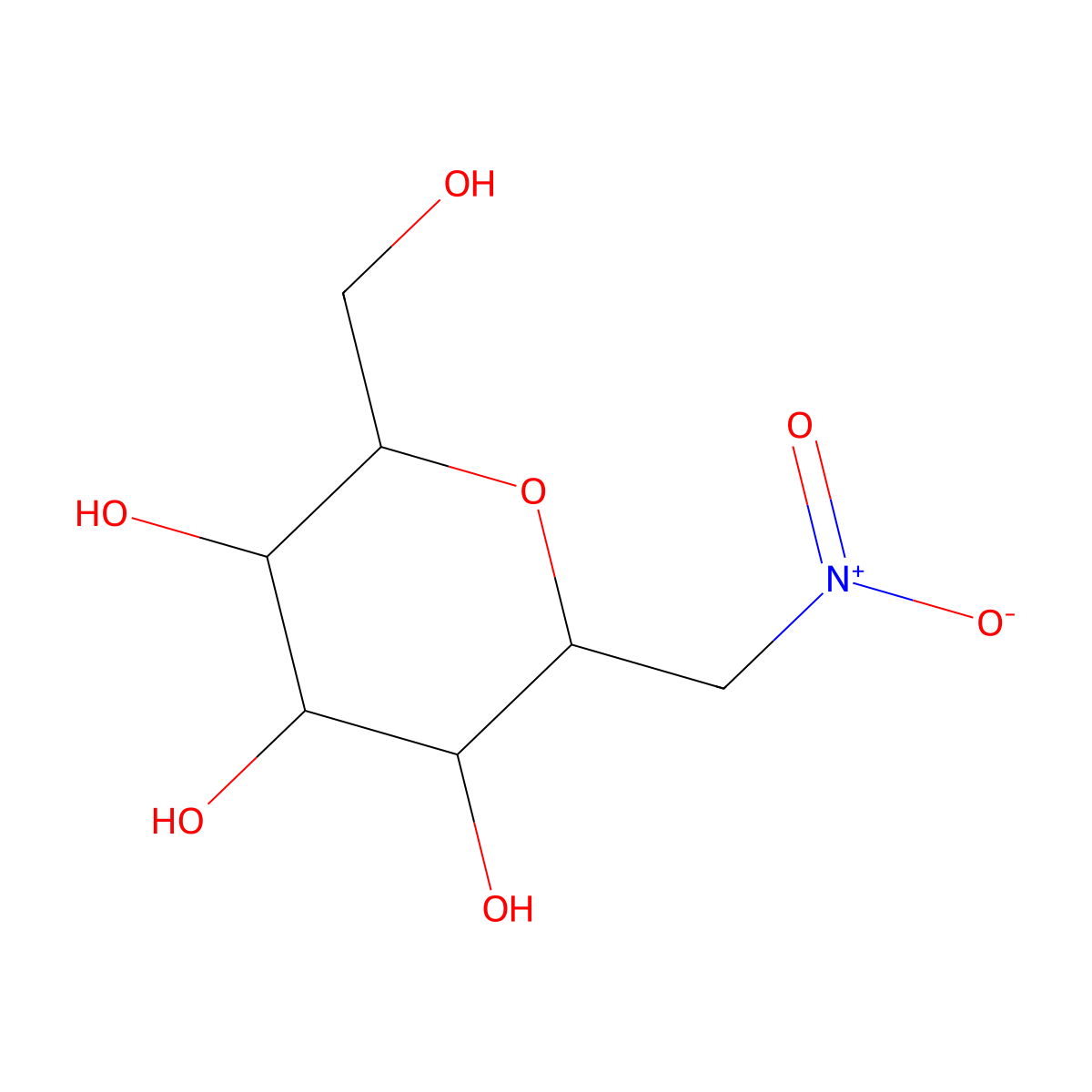 beta-D-glucopyranosyl nitromethane molecular structure, CAS 81846-60-8