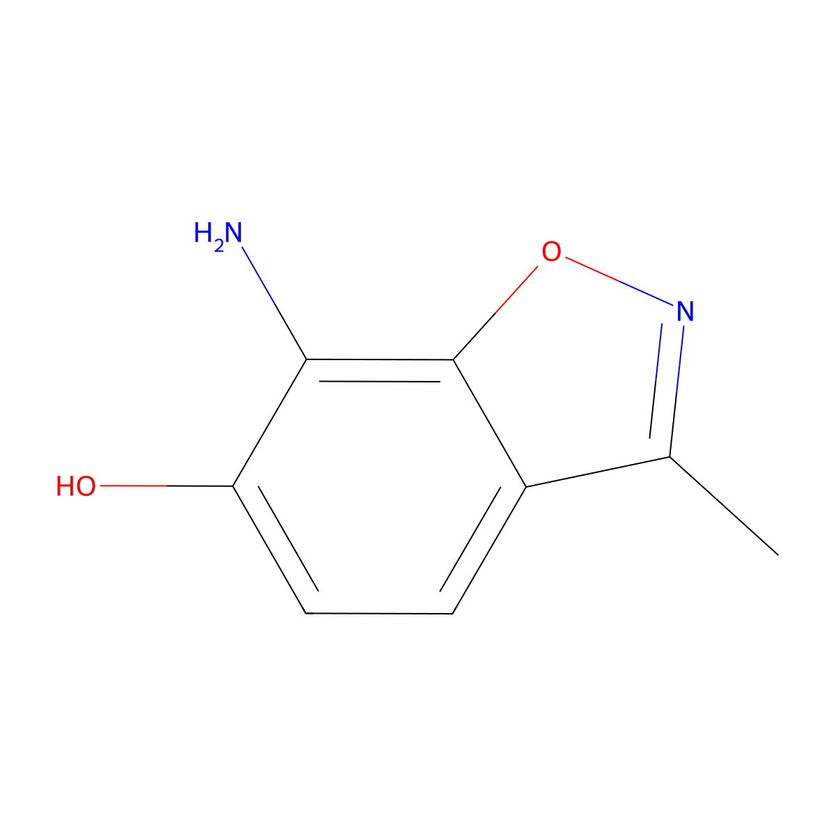 7-Amino-3-methylbenzo[d]isoxazol-6-ol molecular structure, CAS 81851-47-0