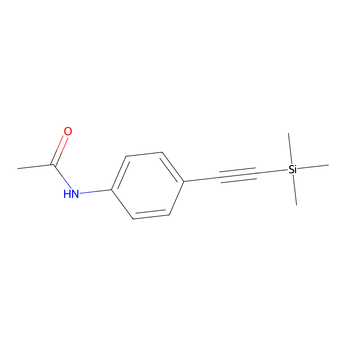 N-(4-((Trimethylsilyl)ethynyl)phenyl)acetamide molecular structure, CAS 81854-47-9