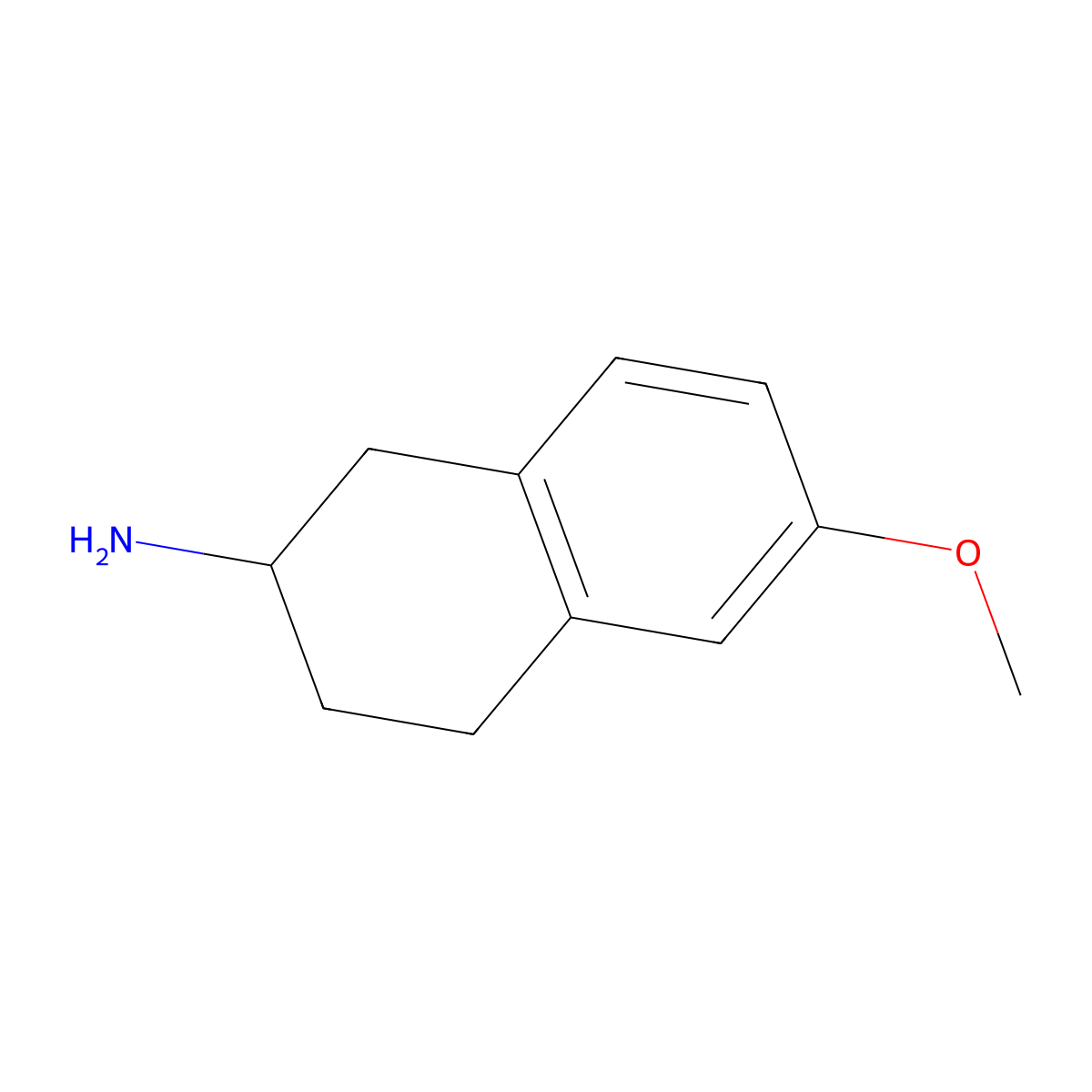 6-Methoxy-1,2,3,4-tetrahydro-naphthalen-2-ylamine molecular structure, CAS 81861-30-5