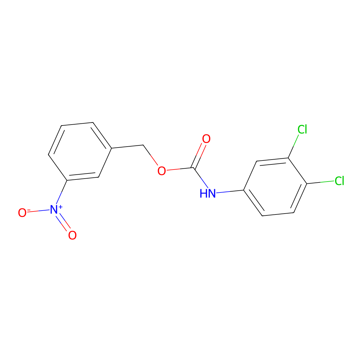 (3-Nitrophenyl)methyl (3,4-dichlorophenyl)carbamate molecular structure, CAS 81863-47-0