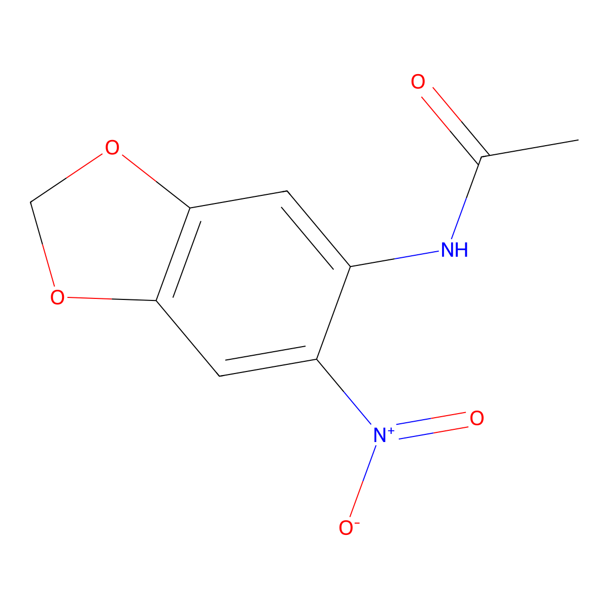 N-(6-Nitro-1,3-benzodioxol-5-yl)acetamide molecular structure, CAS 81864-14-4