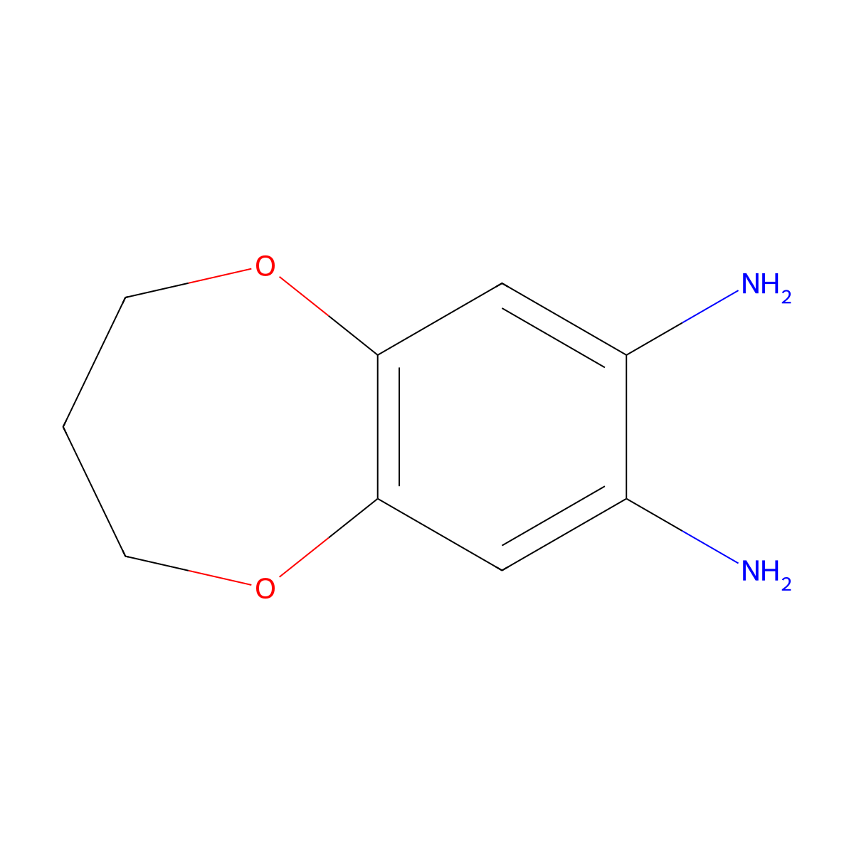 3,4-dihydro-2H-1,5-benzodioxepine-7,8-diamine molecular structure, CAS 81864-63-3
