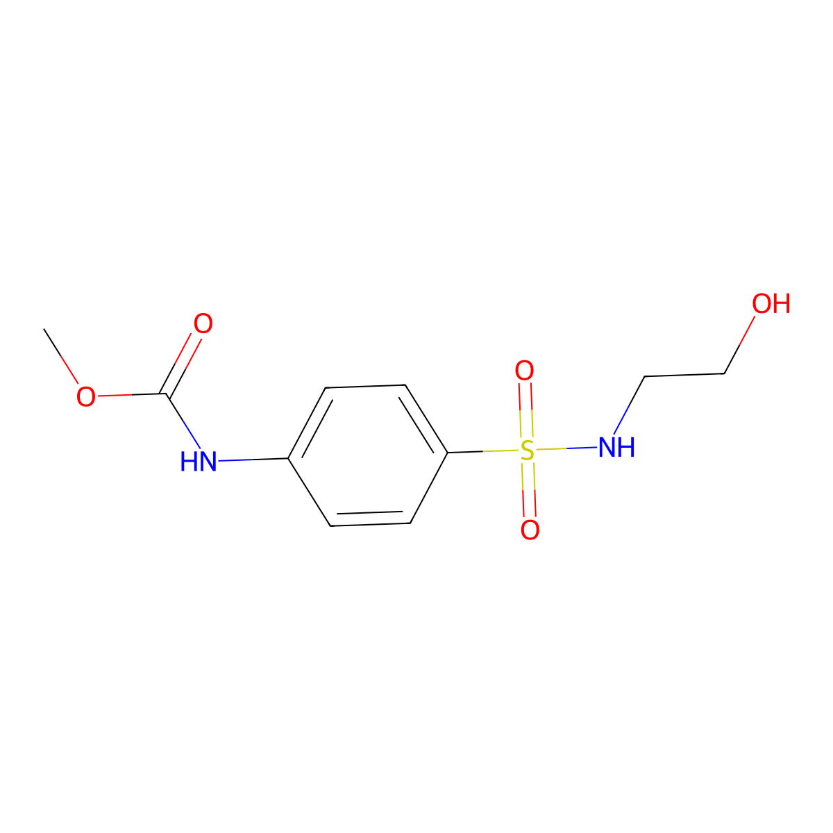 Carbamic acid, (4-(((2-hydroxyethyl)amino)sulfonyl)phenyl)-, methyl ester molecular structure, CAS 81865-14-7