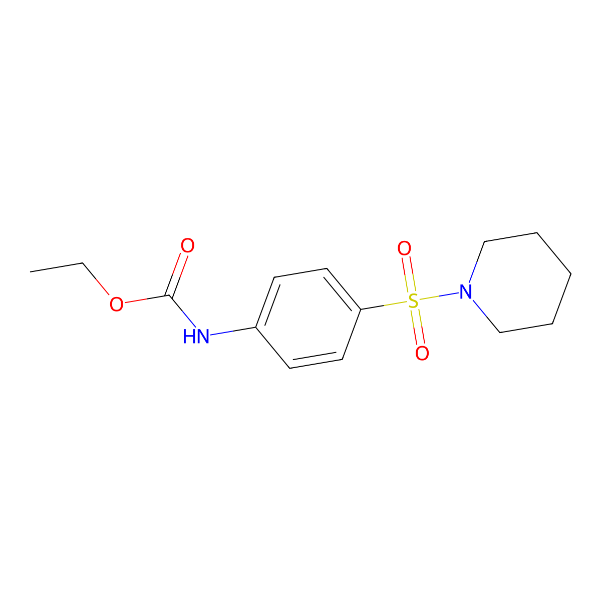 Carbamic acid, (4-(1-piperidinylsulfonyl)phenyl)-, ethyl ester molecular structure, CAS 81865-15-8