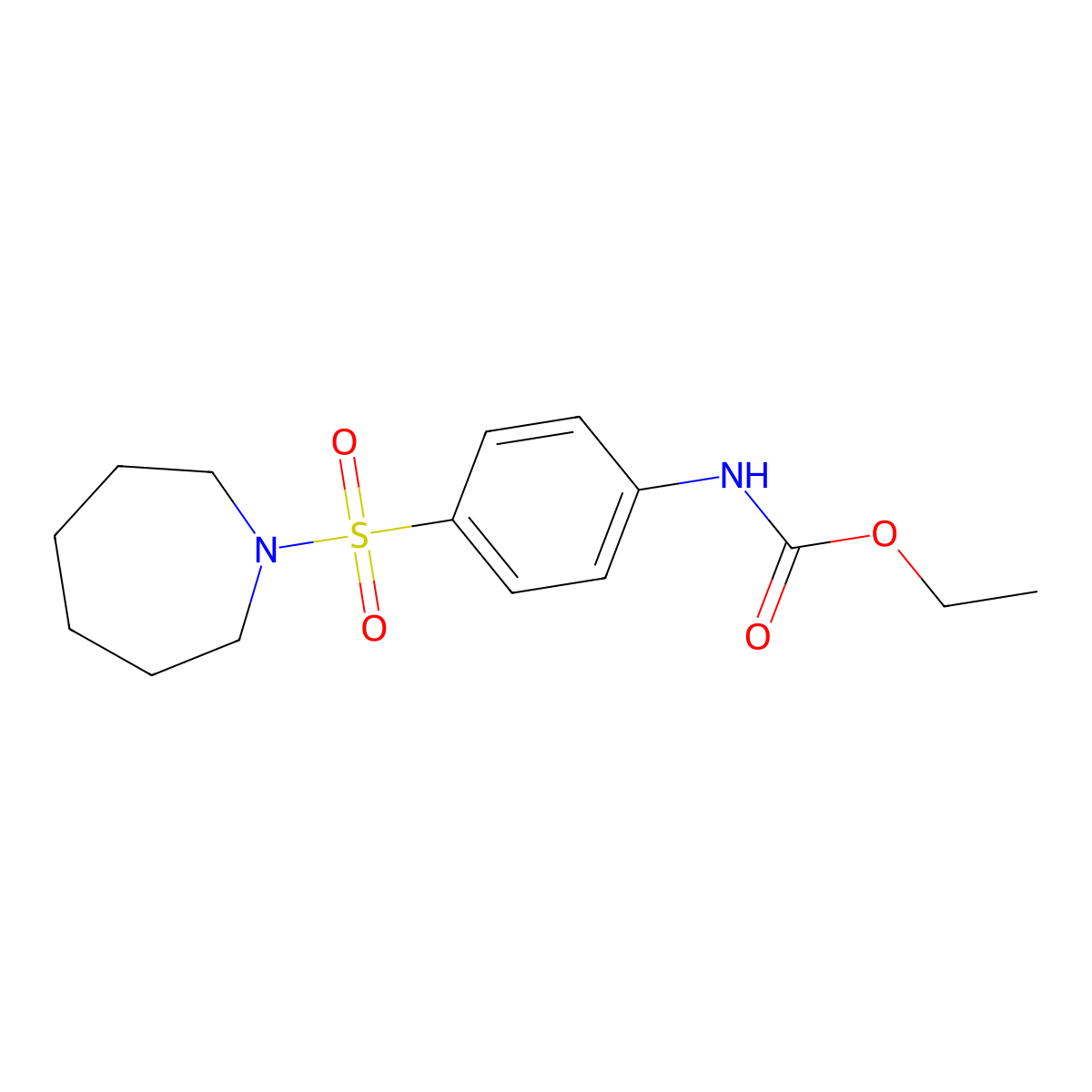 Carbamic acid, (4-((hexahydro-1H-azepin-1-yl)sulfonyl)phenyl)-, ethyl ester molecular structure, CAS 81865-16-9