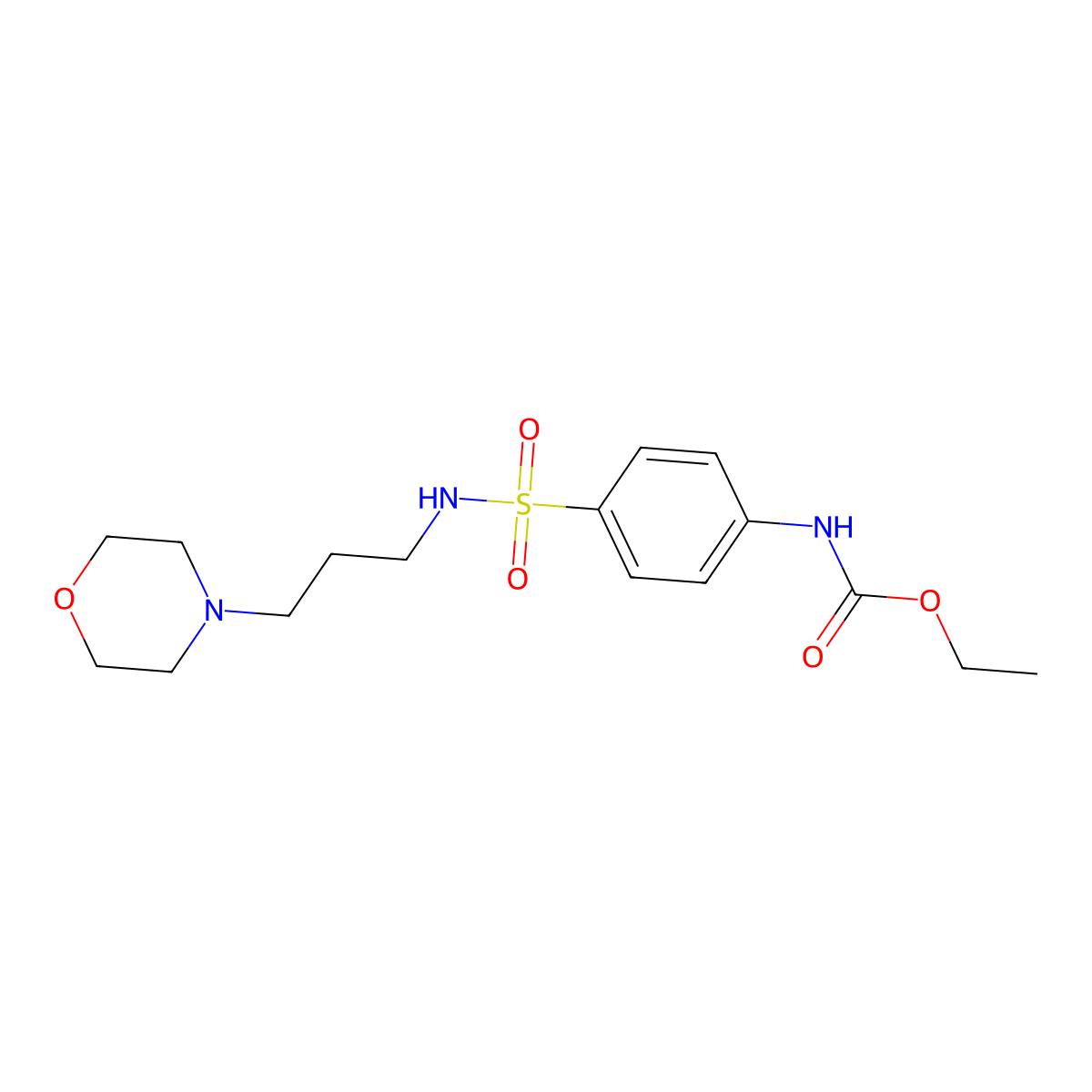 Carbamic acid, (4-(((3-(4-morpholinyl)propyl)amino)sulfonyl)phenyl)-, ethyl ester molecular structure, CAS 81865-18-1