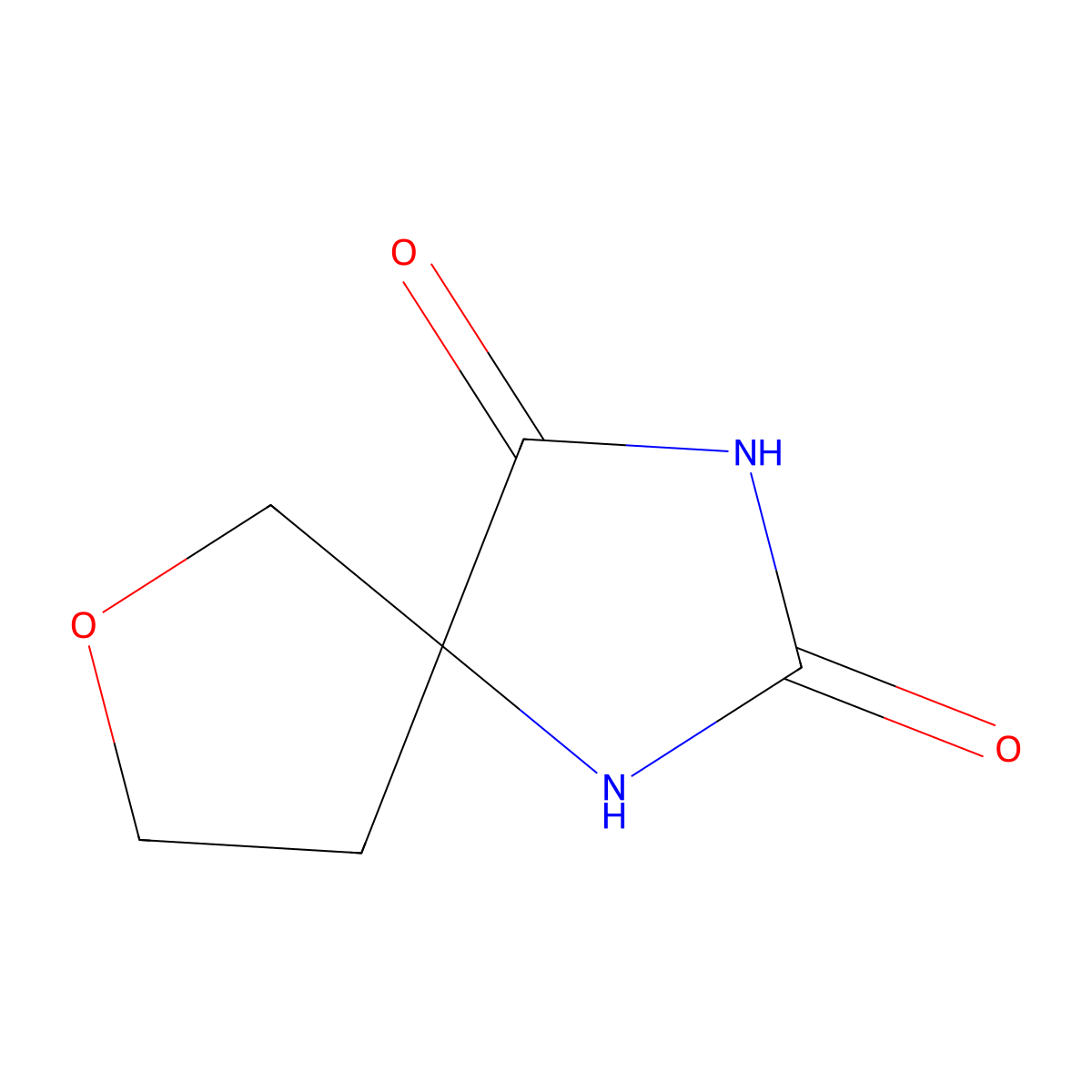 7-Oxa-1,3-diazaspiro(4.4)nonane-2,4-dione molecular structure, CAS 81866-98-0