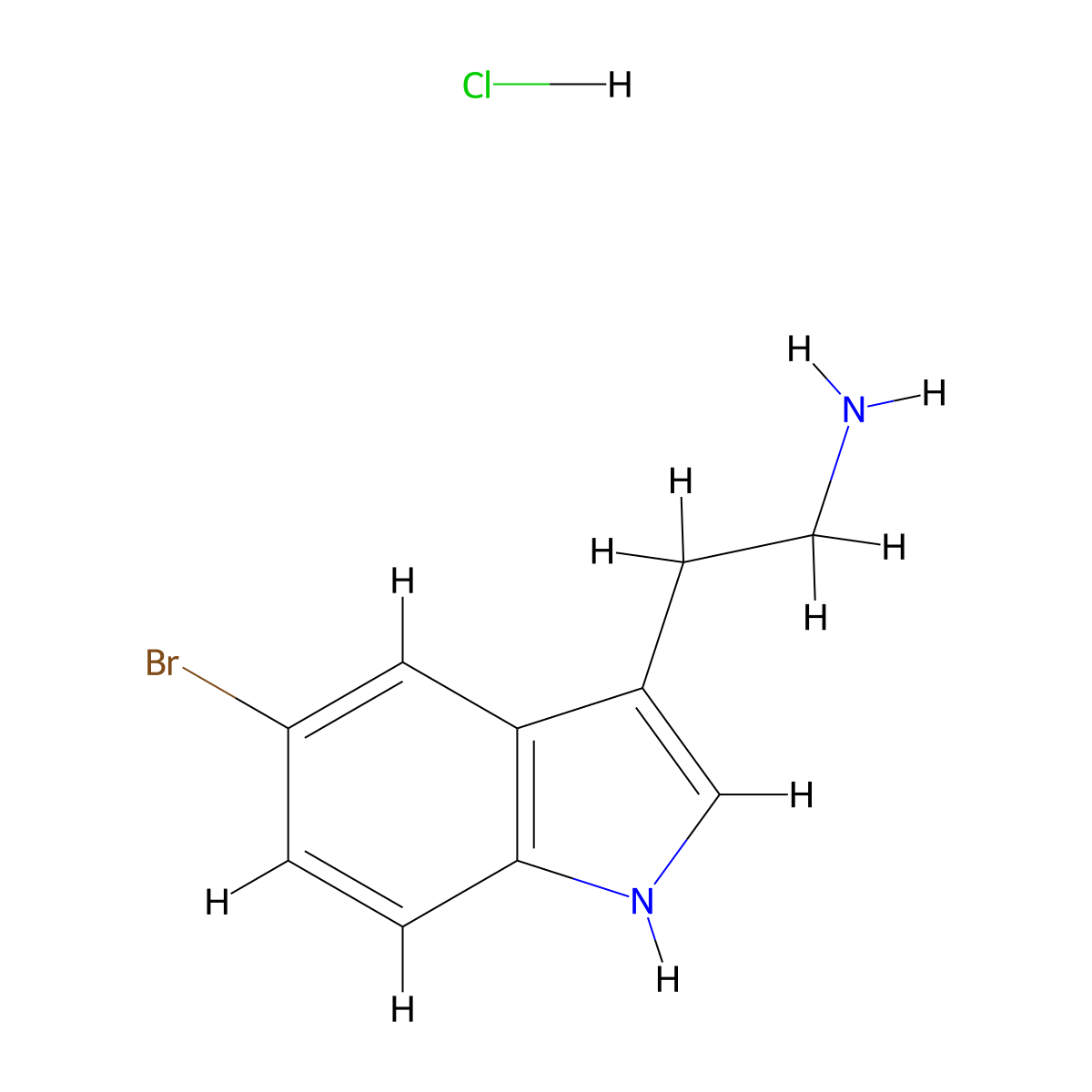 2-(5-bromo-1H-indol-3-yl)ethan-1-amine hydrochloride molecular structure, CAS 81868-12-4