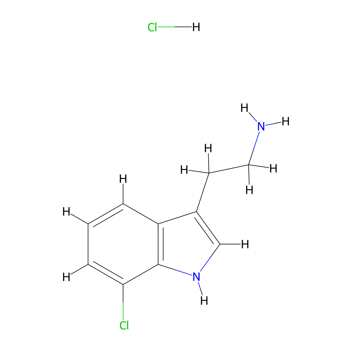 2-(7-chloro-1H-indol-3-yl)ethan-1-amine hydrochloride molecular structure, CAS 81868-13-5