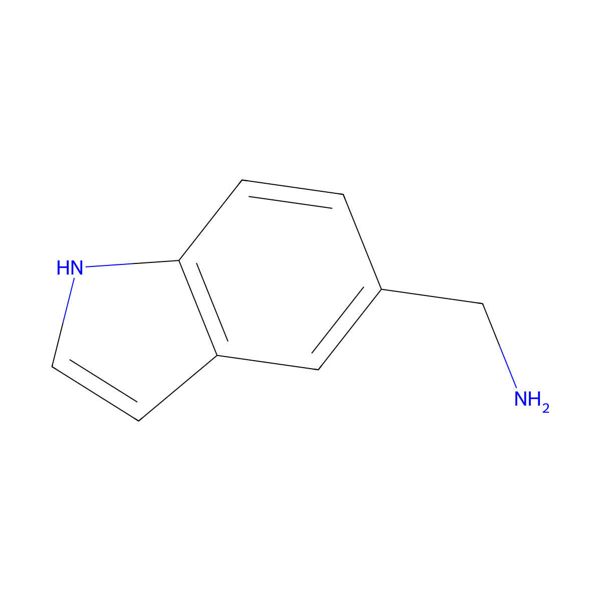 (1H-indol-5-yl)methanamine molecular structure, CAS 81881-74-5