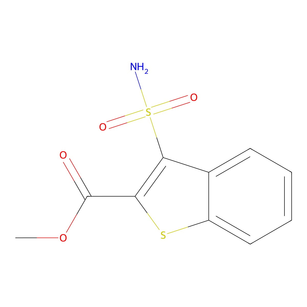 Methyl 3-sulfamoyl-1-benzothiophene-2-carboxylate molecular structure, CAS 81885-37-2