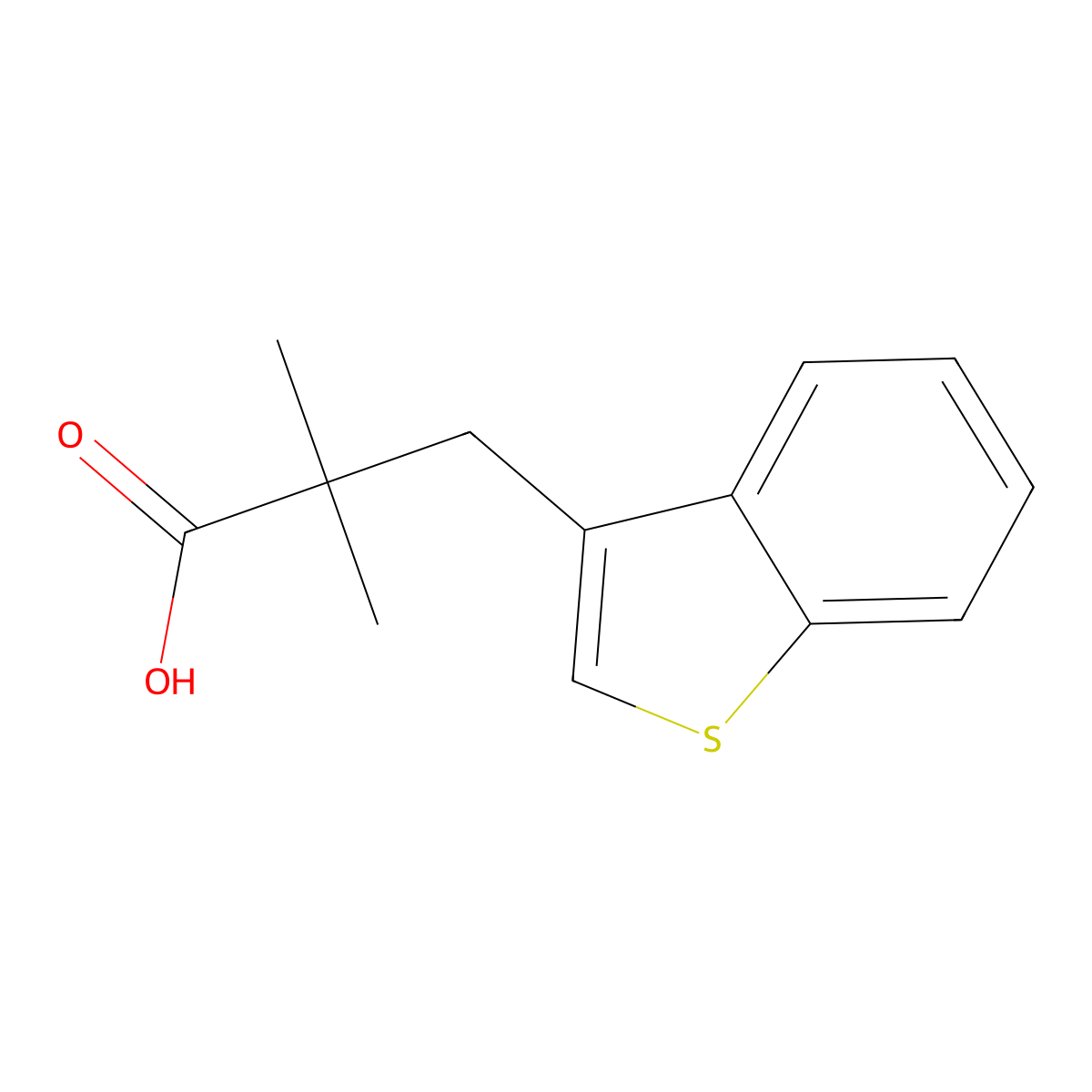 3-(Benzo[b]thiophen-3-yl)-2,2-dimethylpropanoic acid molecular structure, CAS 81886-34-2