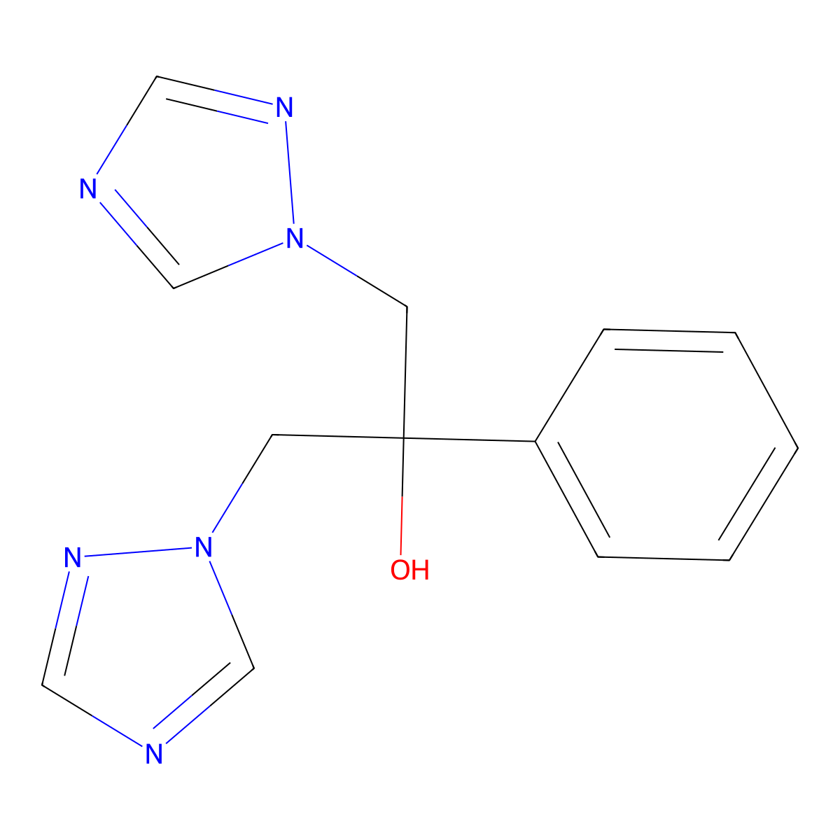 2-Phenyl-1,3-bis(1H-1,2,4-triazol-1-yl)propan-2-ol molecular structure, CAS 81886-50-2
