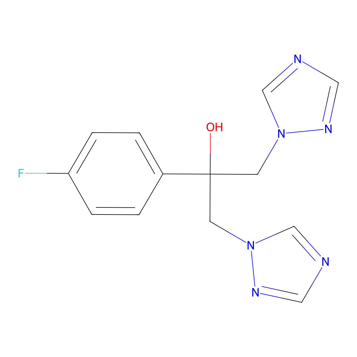 2-(4-Fluorophenyl)-1,3-bis(1H-1,2,4-triazol-1-yl)propan-2-ol molecular structure, CAS 81886-51-3